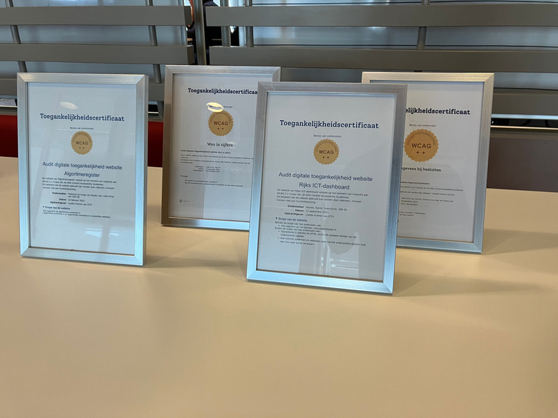 Ingelijste toegankelijkheidscertificaten bij ICTU